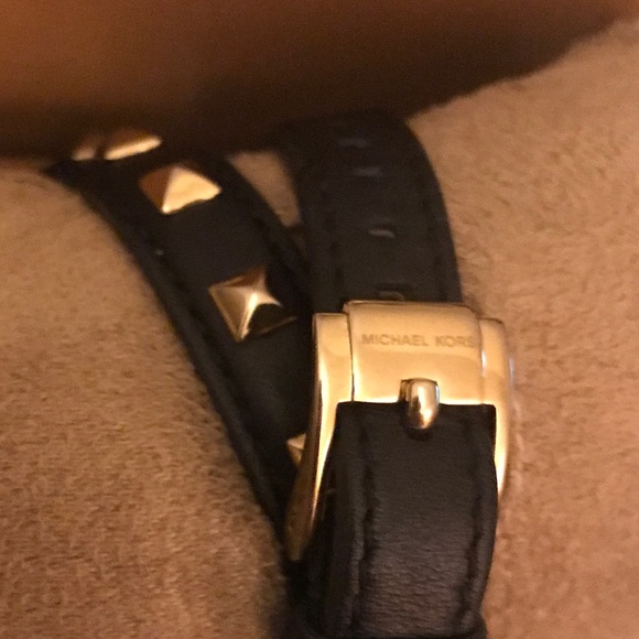 Michael Kors double wrap leather watch big round